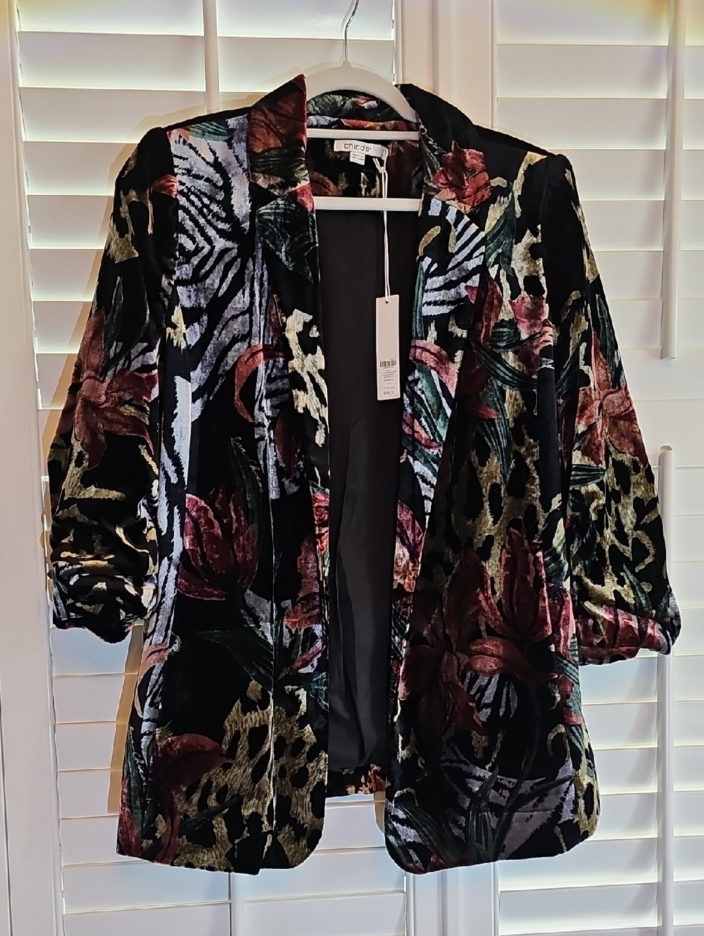 Chico's Velvet Floral Blazer - Multicolor